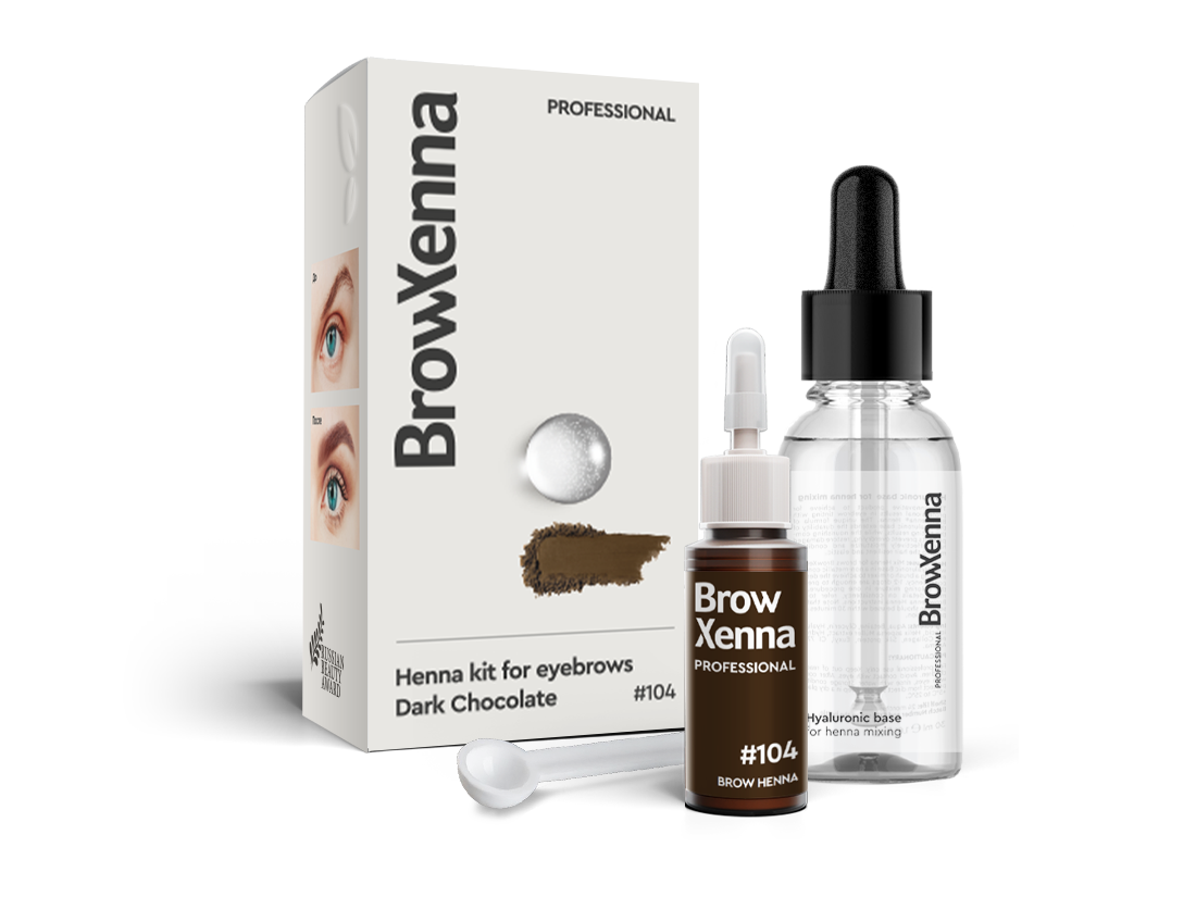 Brow Xenna 104 Dark Chocolate 10ml baza hialuronowa 30ml | LEBROSHOP