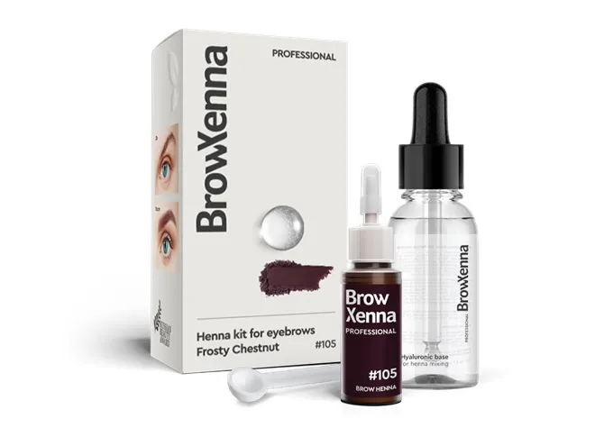 Brow Xenna 105 Frosty Chestnut 10ml baza hialuronowa 30 ml 11zon