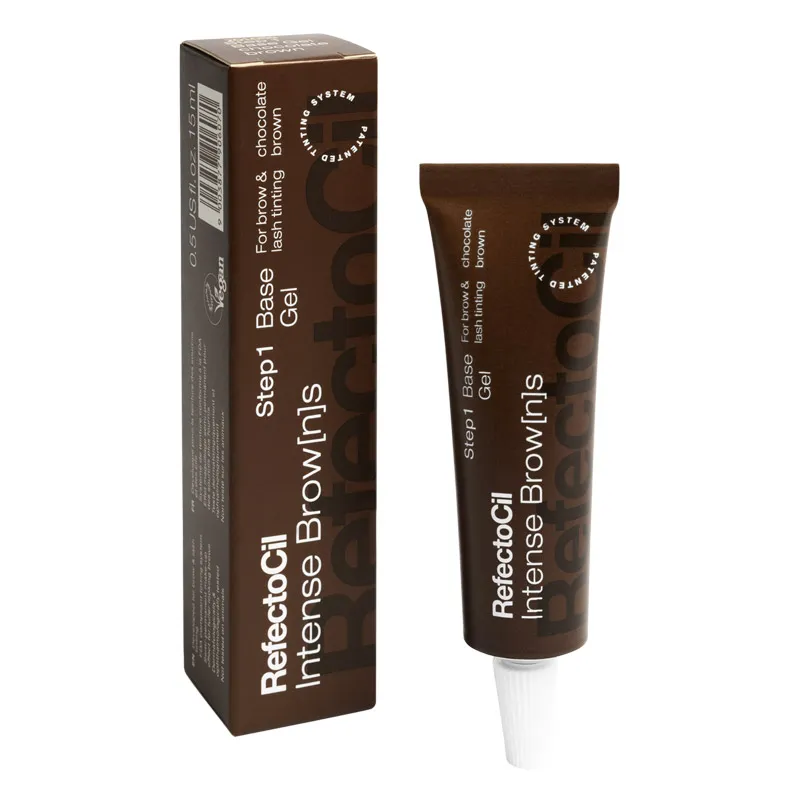 RefectoCil Intense Browns Base Gel Chocolate Brown 15ml farba do brwi i rzes czekoladowy braz