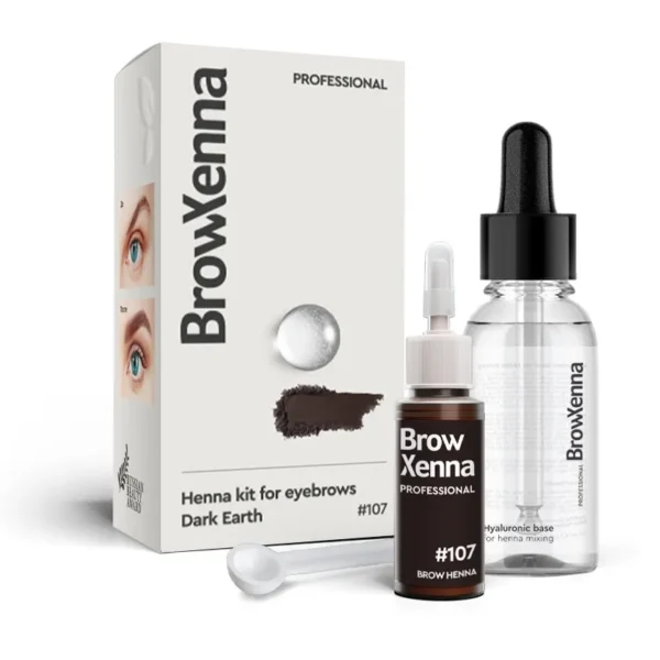 Brow Xenna #107 Dark Earth 10ml + baza hialuronowa 30ml