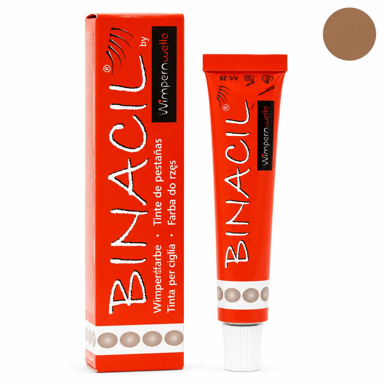 Binacil Light Brown 15 g Binacil Light Brown 15 g – profesjonalna farba do brwi i rzęs jasny brąz