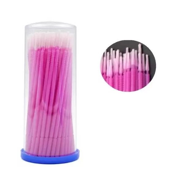 Aplikatory bezwłókienkowe 100szt LONG różowe