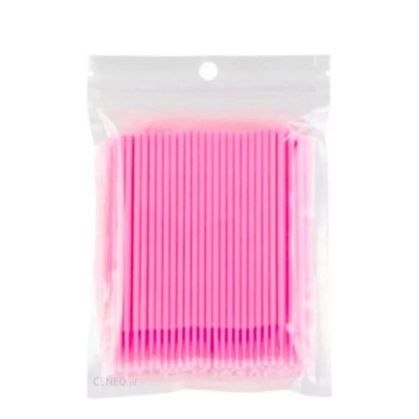 Aplikatory bezwłókienkowe mikrowaciki 100szt różowe
