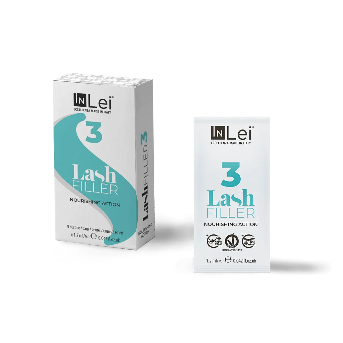 InLei® Lash Filler 25.9 FILLER 3 odżywka do rzęs 9 saszetek 9×1.2ml