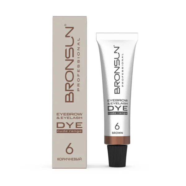 BRONSUN Nude Range #6 Brown – brązowa kremowa farba do brwi i rzęs 15 ml