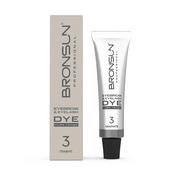 BRONSUN Nude Range #3 Graphite – grafitowa kremowa farba do brwi i rzęs 15 ml